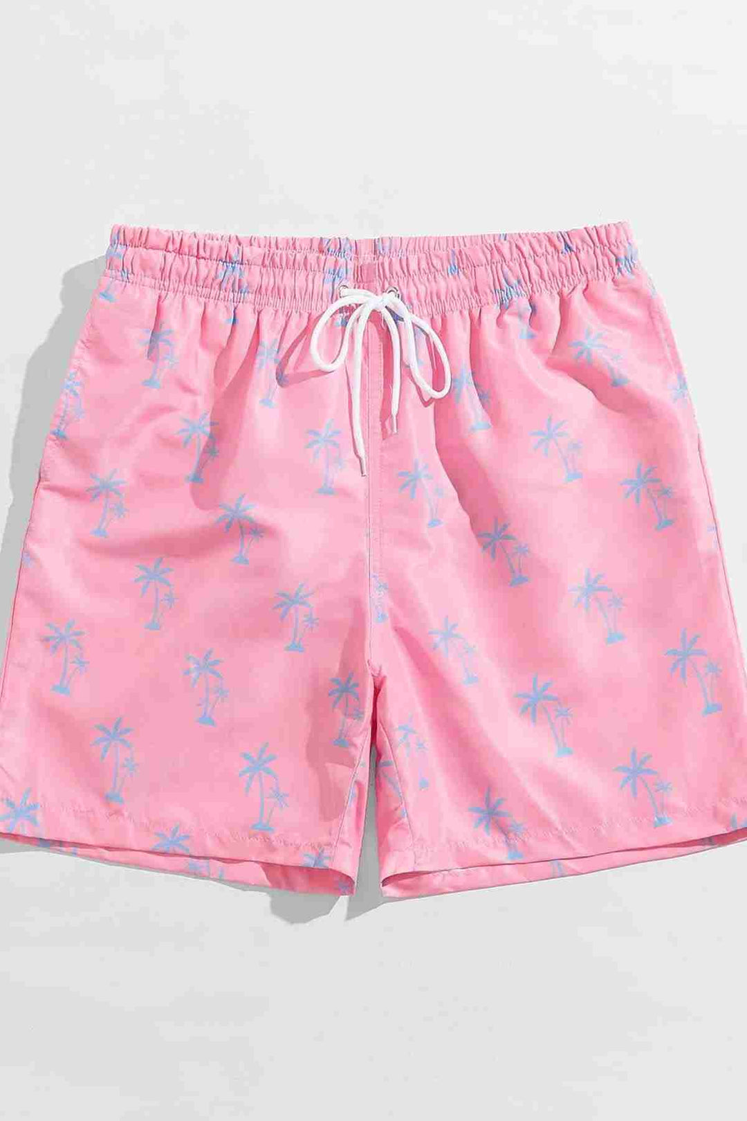 IGR Women Angelsin Men's Basic Standard Size Stylish Palm Printed Swim Trunks with Pockets Pink - Brandenburg