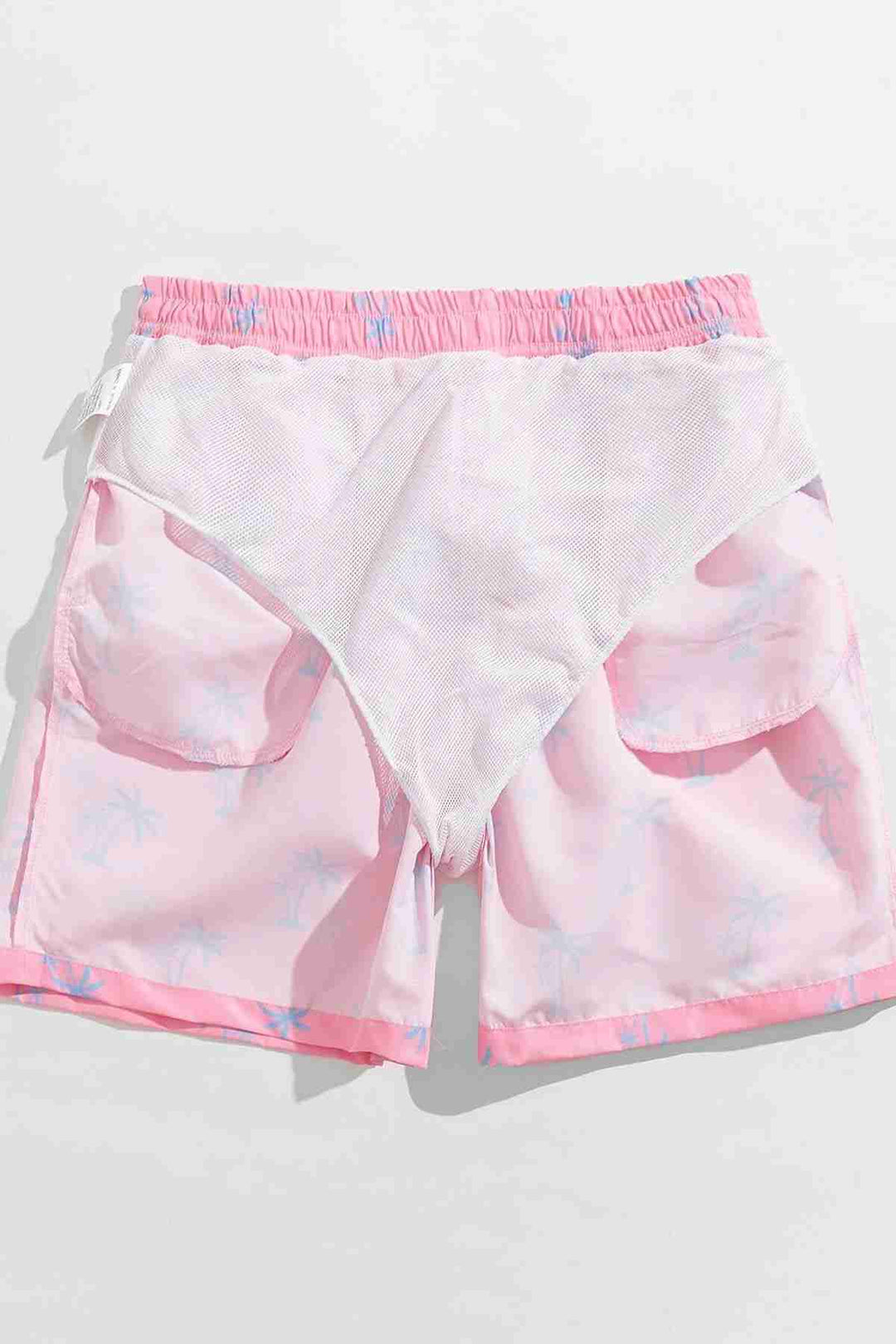 IGR Women Angelsin Men's Basic Standard Size Stylish Palm Printed Swim Trunks with Pockets Pink - Brandenburg