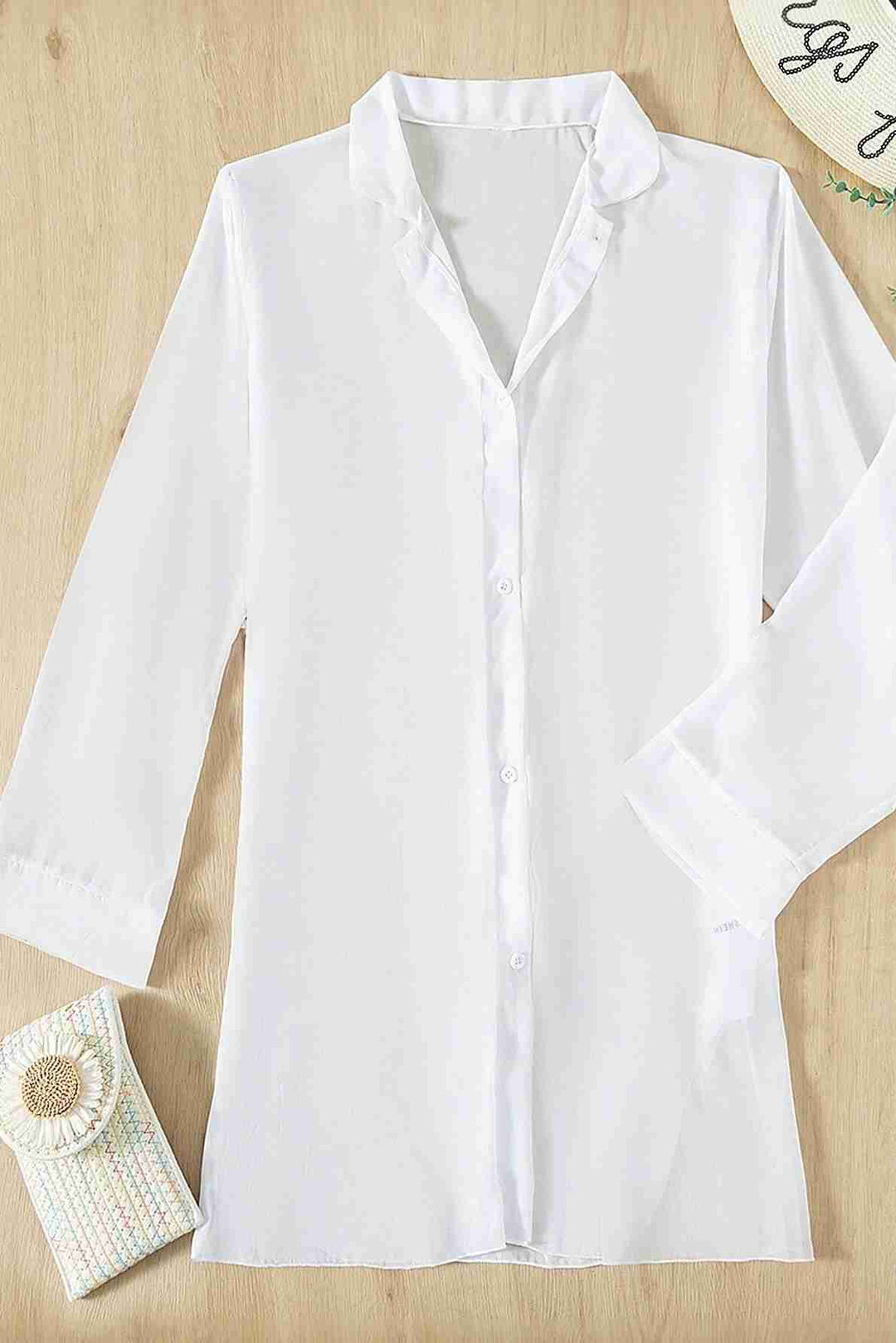 IGR Women Angel's Chiffon Shirt Beach Dress Pareo Kimono Caftan White - Ramos Arizpe