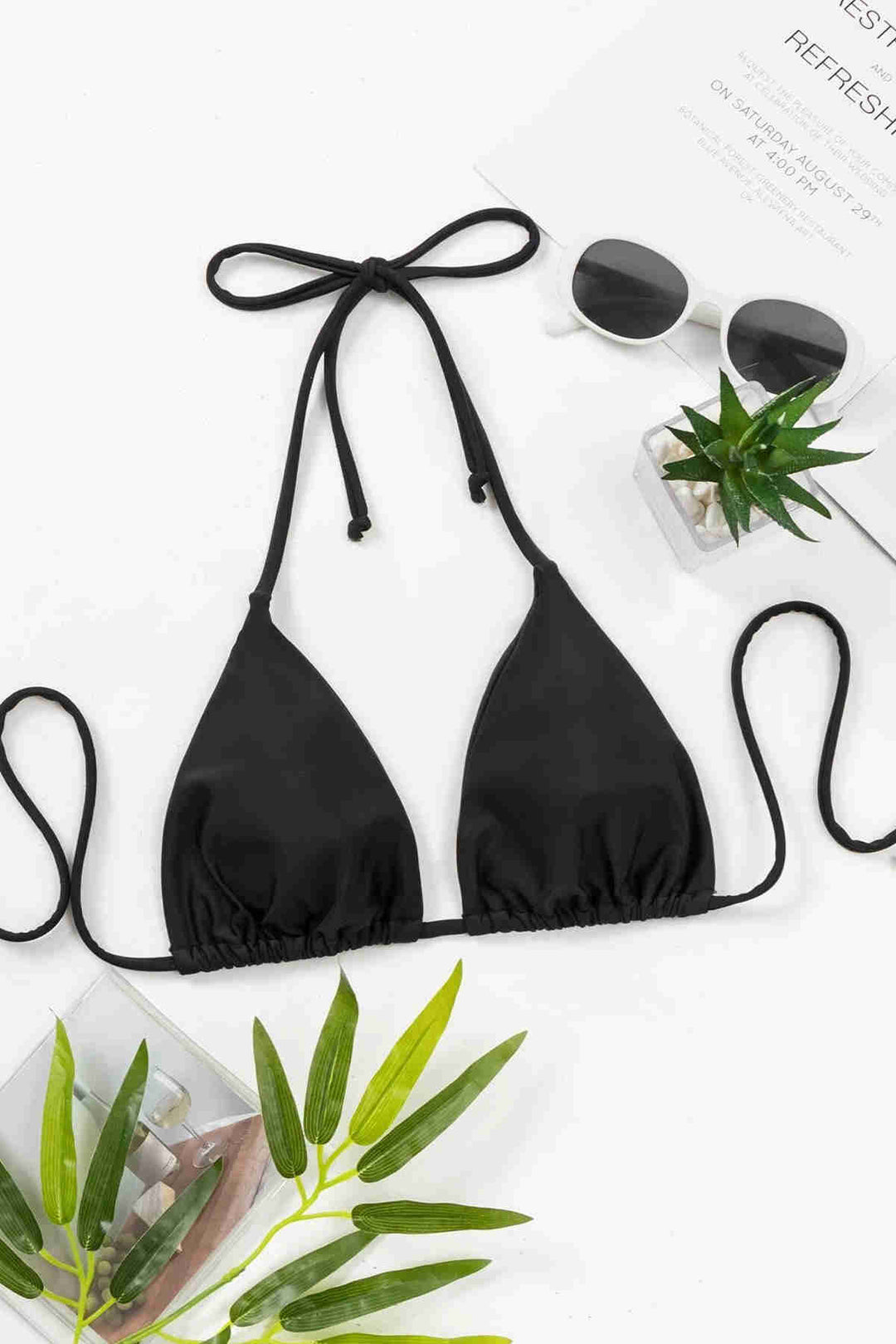 IGR Women Angels Black Triangle Bikini Top Tied from the Black Neck - Hofheim