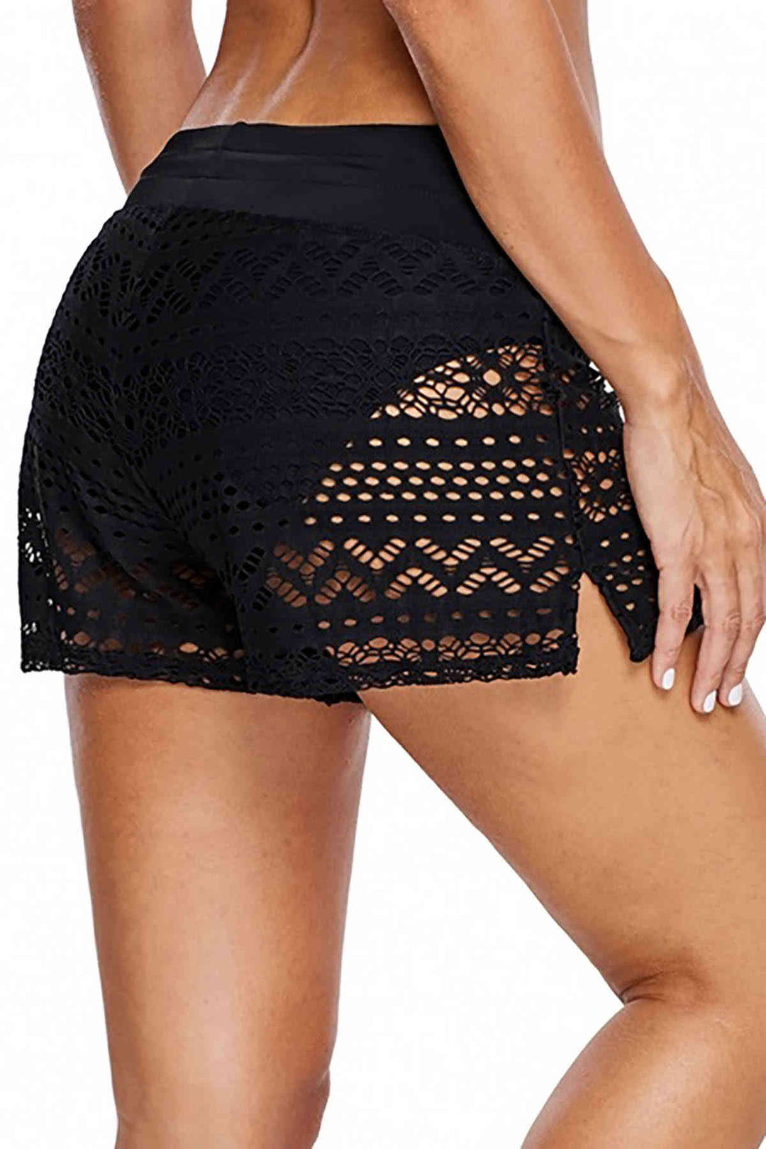 IGR Women Angels Black Lace Sea Shorts United Bikini Bottom - Elmhurst