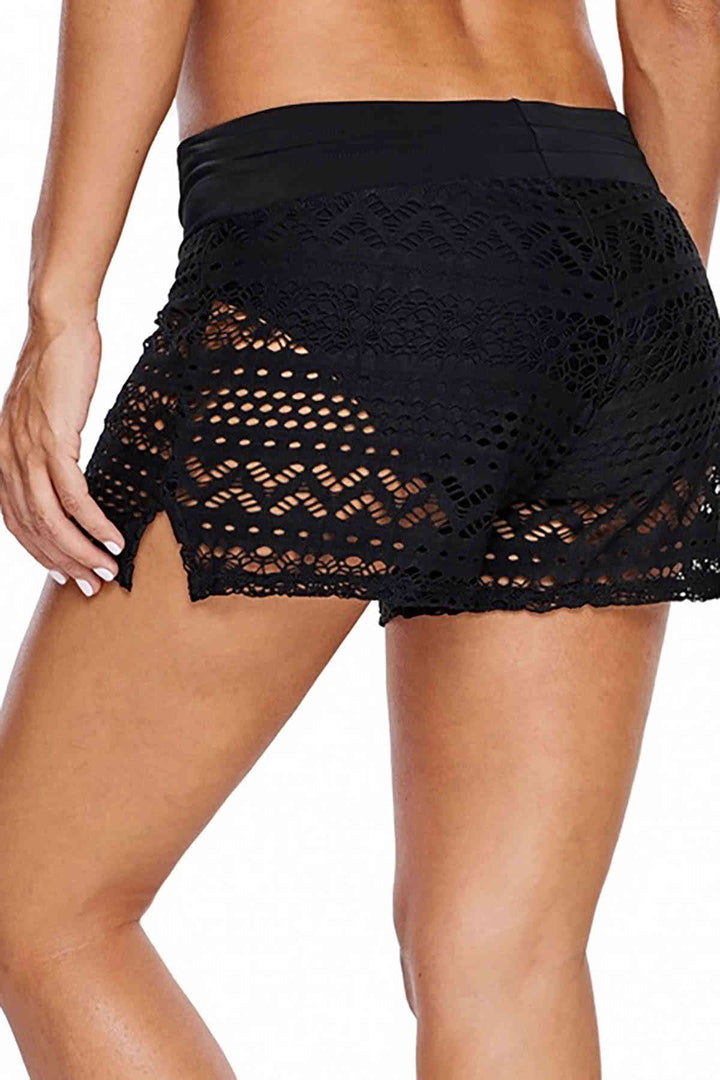 IGR Women Angels Black Lace Sea Shorts United Bikini Bottom - Elmhurst