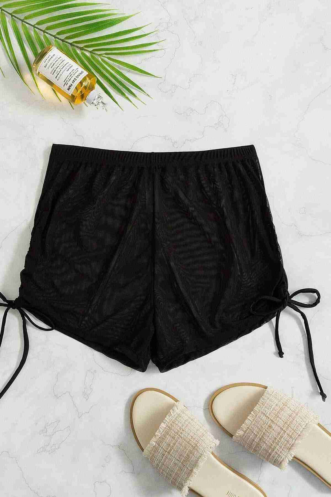 IGR Women Angelsin Tulle Beach Shorts Pareo Cover Up كيمونو أسود - فاسانو