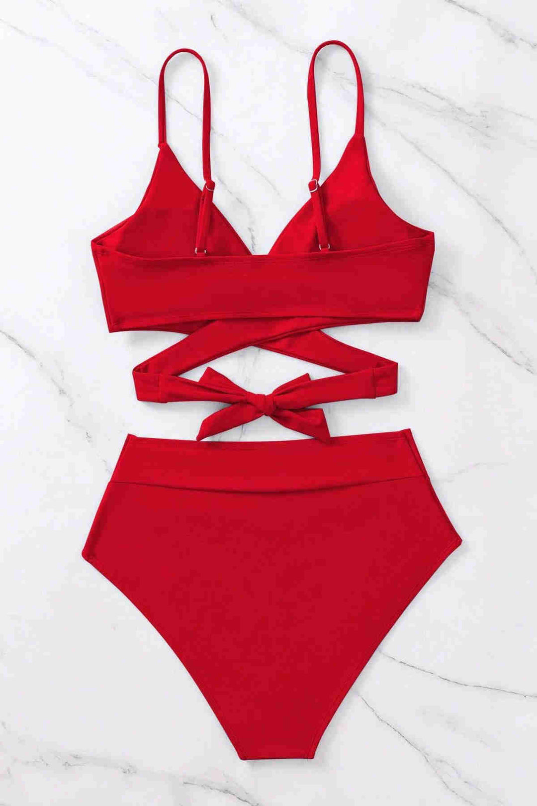 IGR Women Angels V-Cut Bikini Set with Belt Detail Red - O Fallon