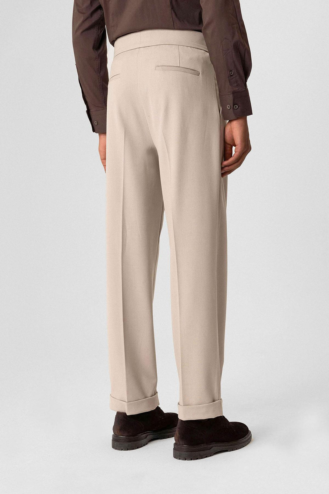 ANT Buckle Detailed Pleated High Waist Men's Trousers - Plainfield