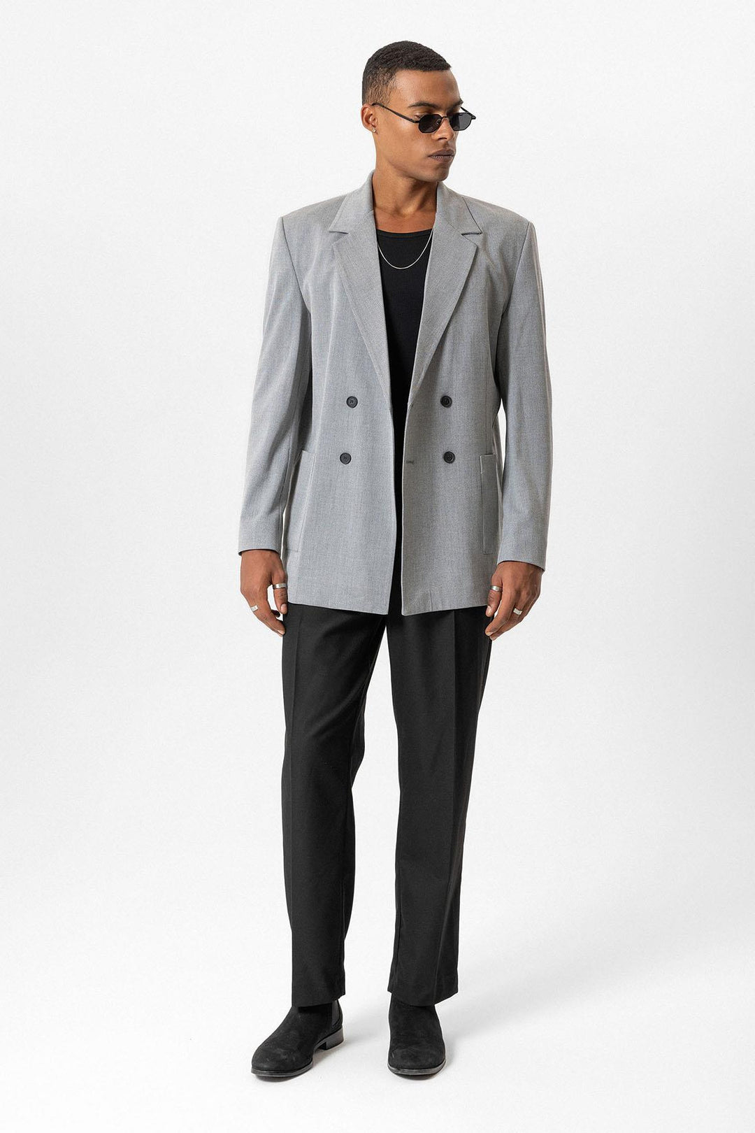 ANT Double Breasted Men's Blazer Jacket with Bag Pocket - Pearl City