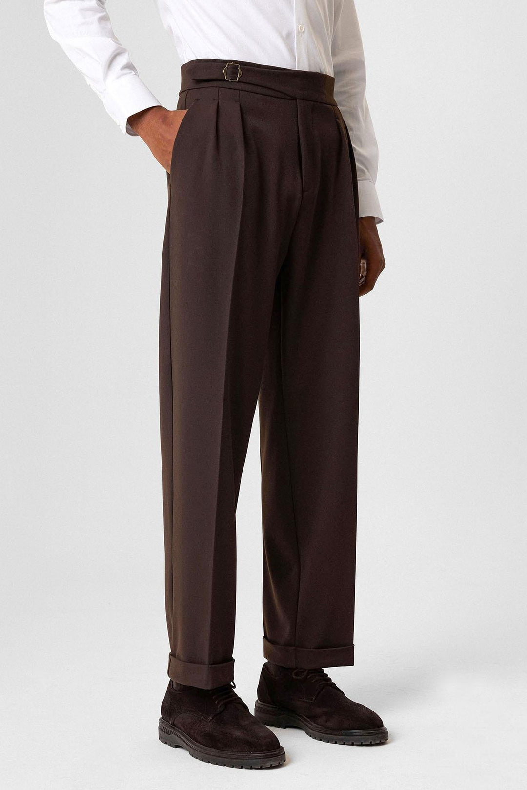 ANT Buckle Detailed Pleated High Waist Men's Trousers - Halton Hills