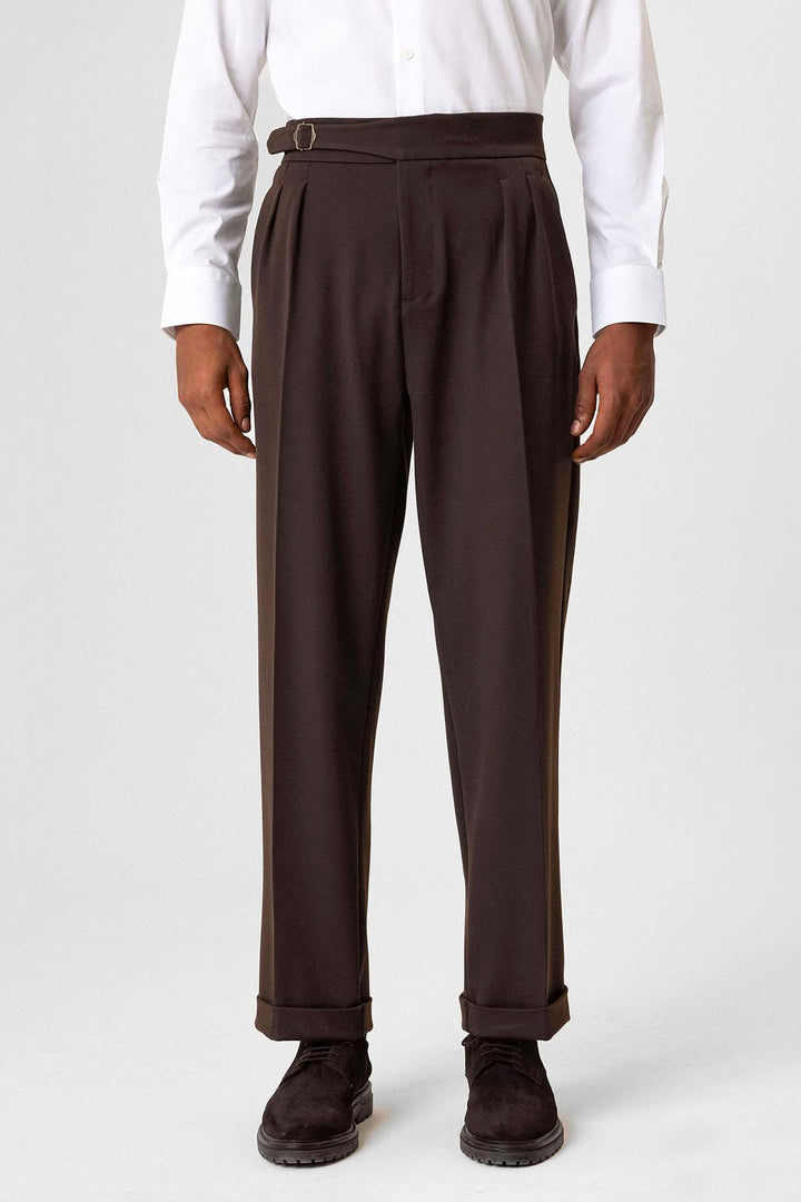 ANT Buckle Detailed Pleated High Waist Men's Trousers - Halton Hills