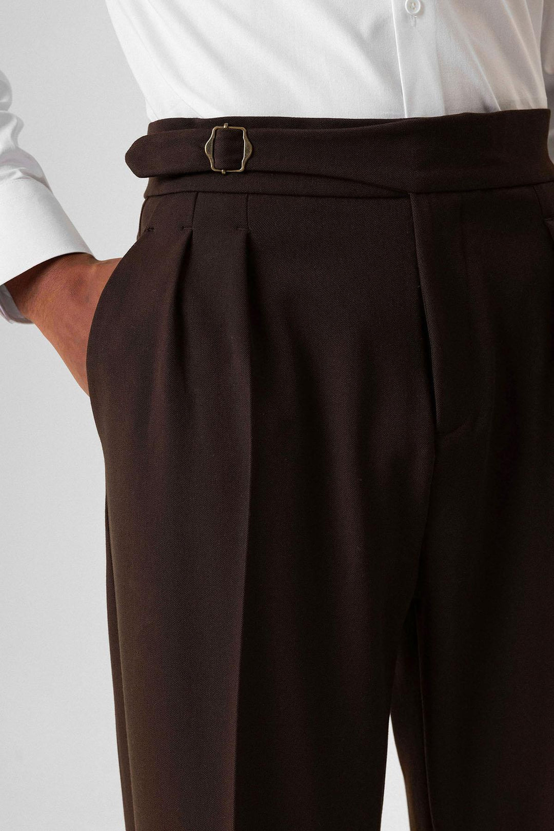 ANT Buckle Detailed Pleated High Waist Men's Trousers - Halton Hills