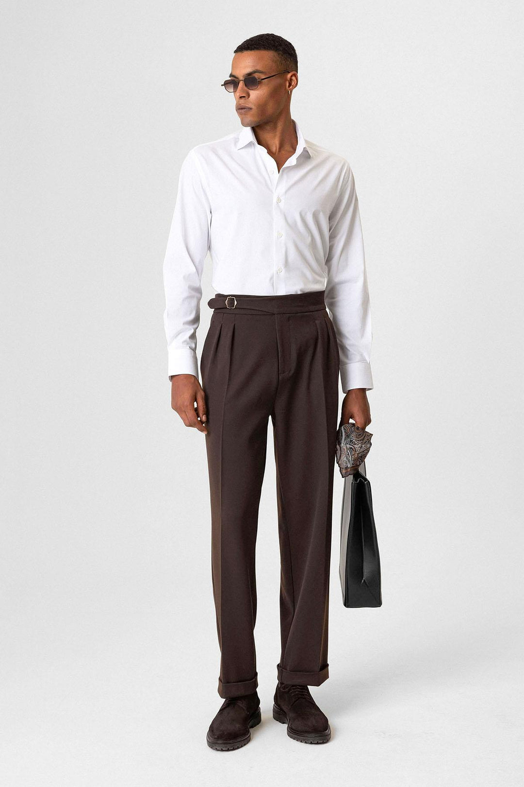 ANT Buckle Detailed Pleated High Waist Men's Trousers - Halton Hills