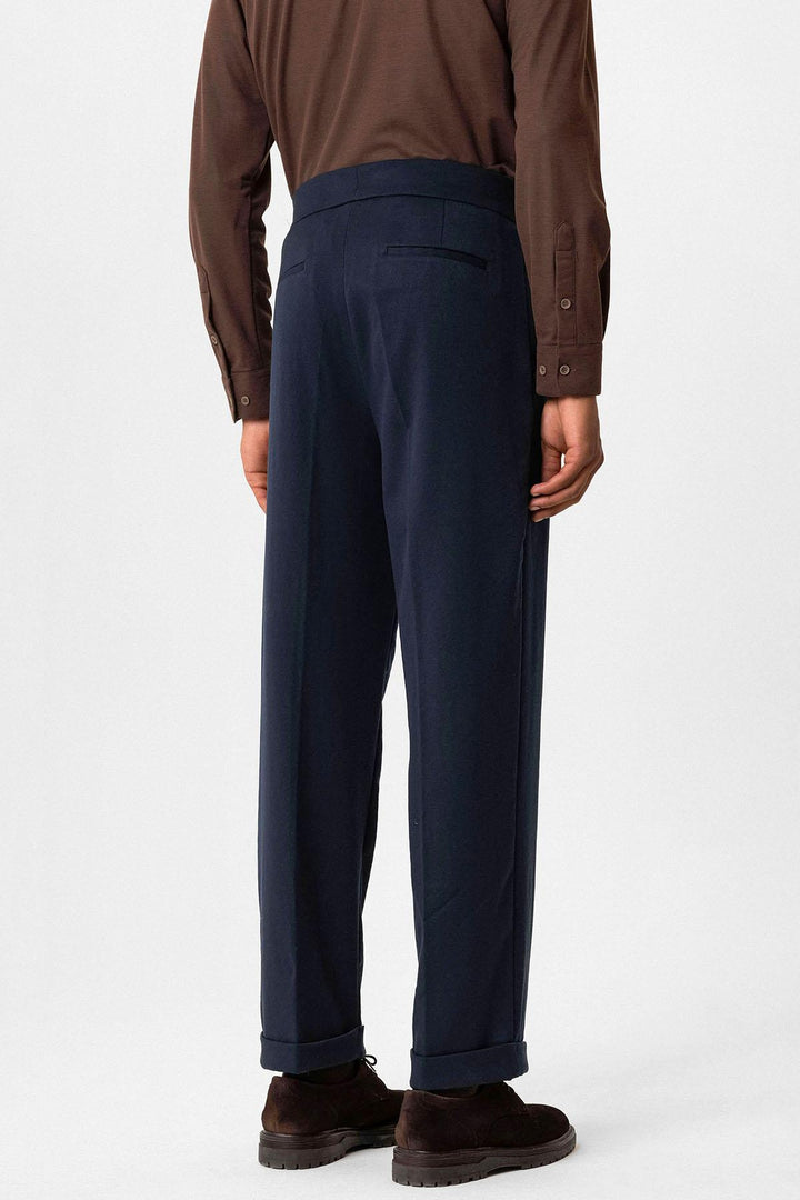 ANT Buckle Detailed Pleated High Waist Men's Trousers - Spokane