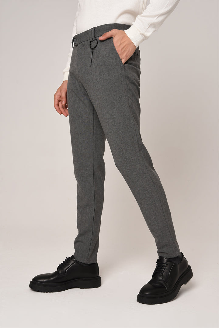 ANT Men's Slim Fit Accessorized Cotton Trousers - Reading