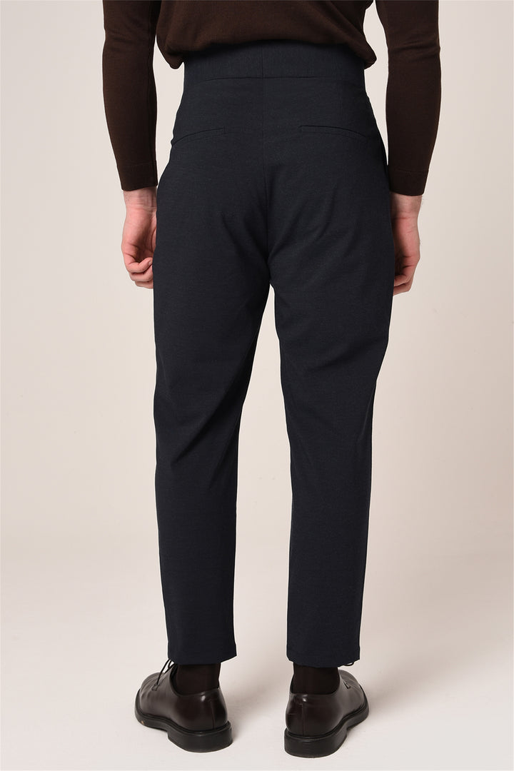 ANT High Waist Buckle Belt Pleated Fabric Trousers - Perth