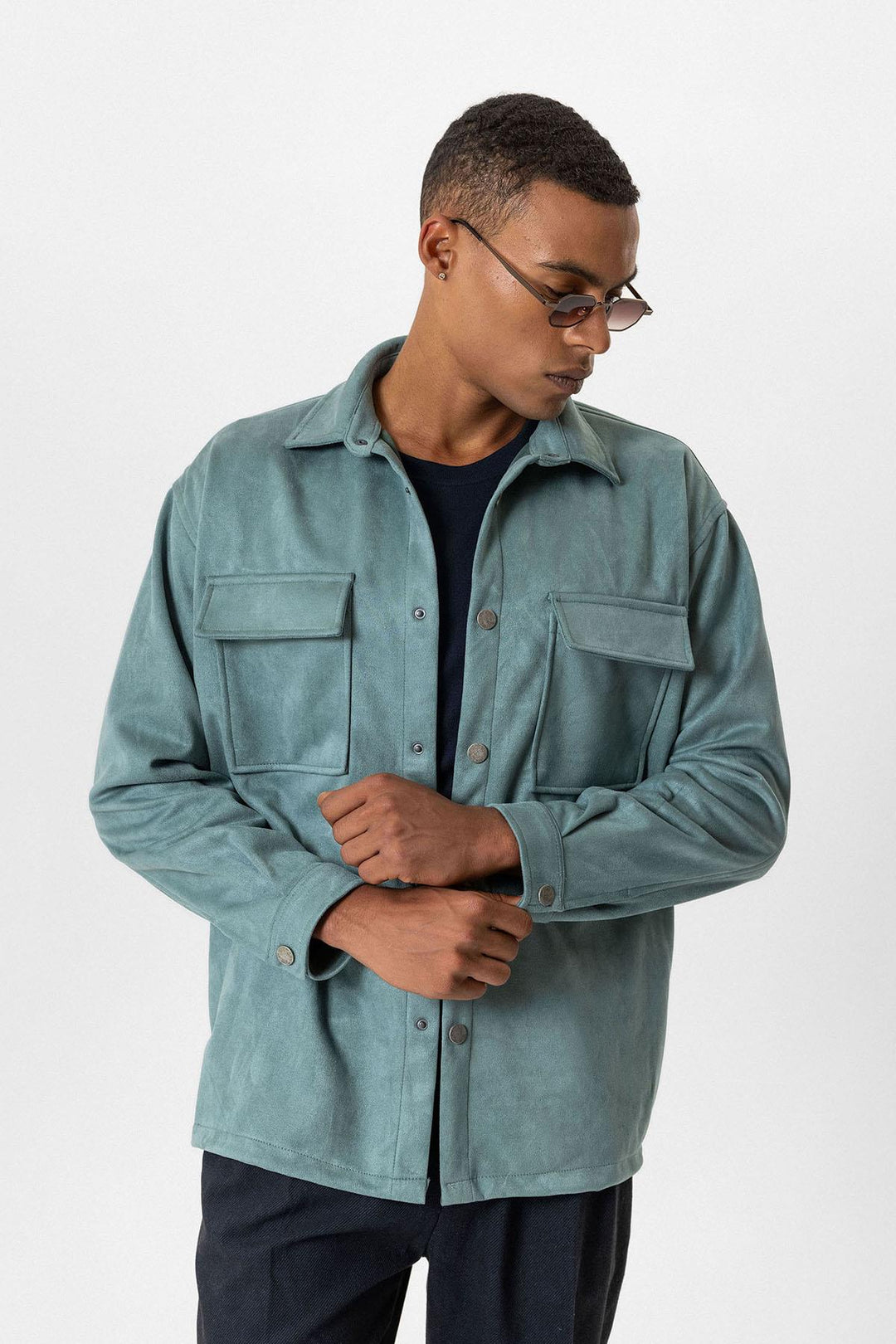 ANT Suede Regular Fit Men's Shirt with Metal Buttons - Hermosillo