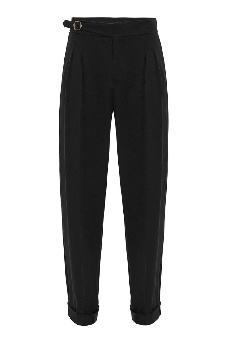 ANT Buckle Detailed Pleated High Waist Men's Trousers - Temple City