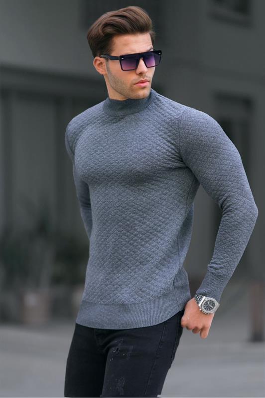 MDX Anthracite Fisherman Collar Men's Sweater 6857 - Albano Laziale