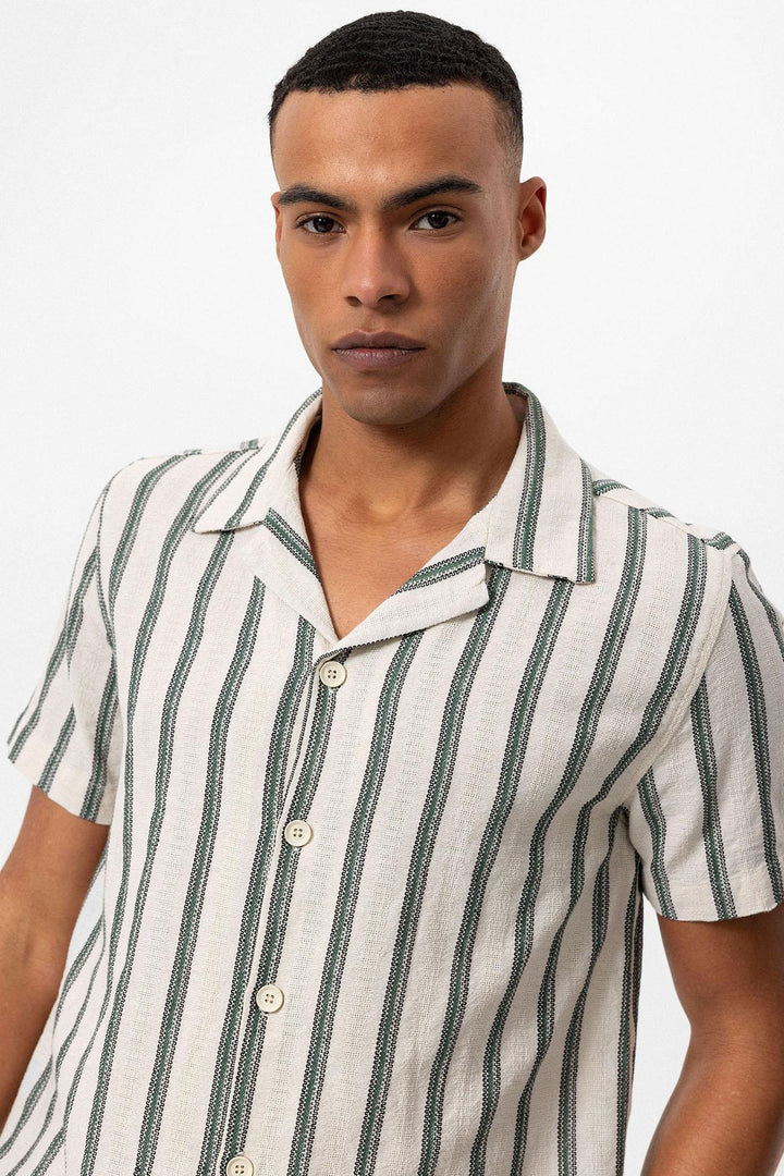 ANT Camp  Collar Striped Men's Shirt - Viseu