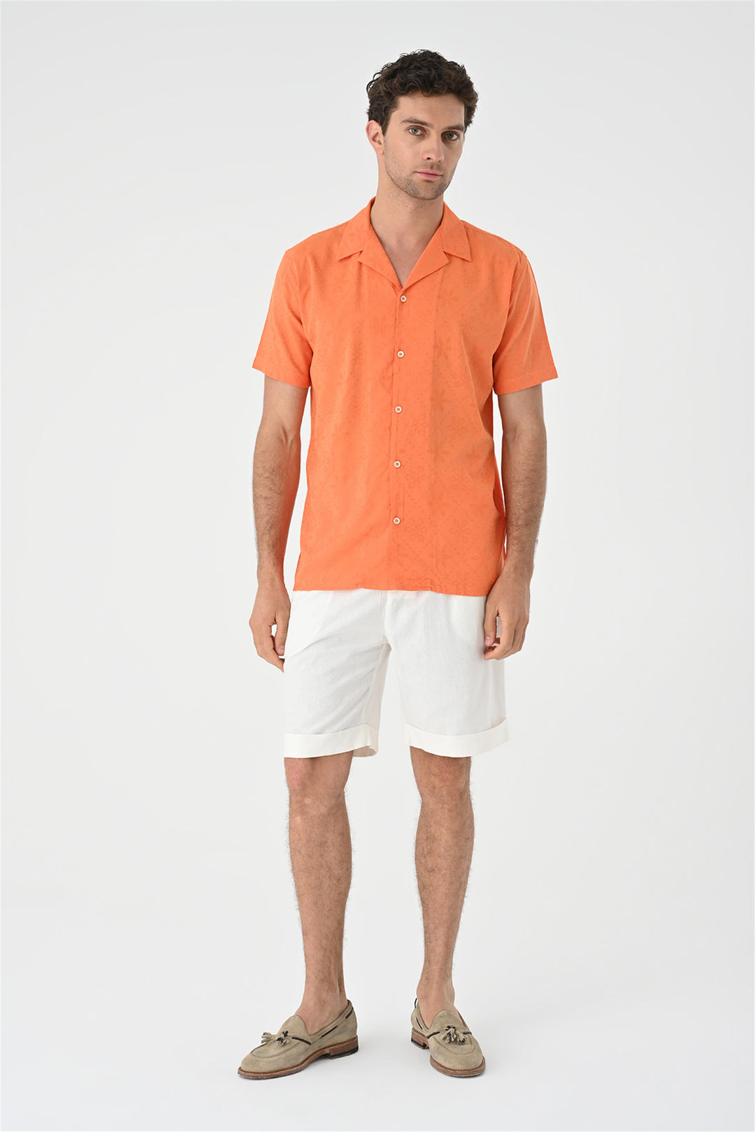 ANT Knitted Patterned Men's Shirt with Camp  Collar - Carolina