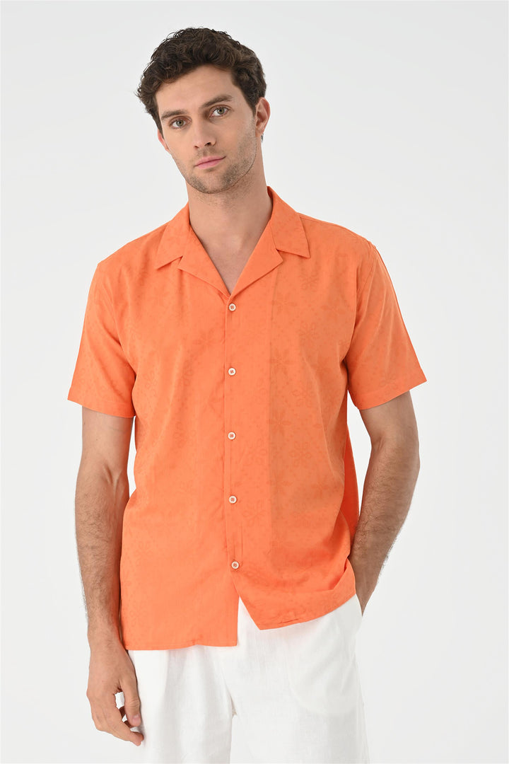 ANT Knitted Patterned Men's Shirt with Camp  Collar - Carolina