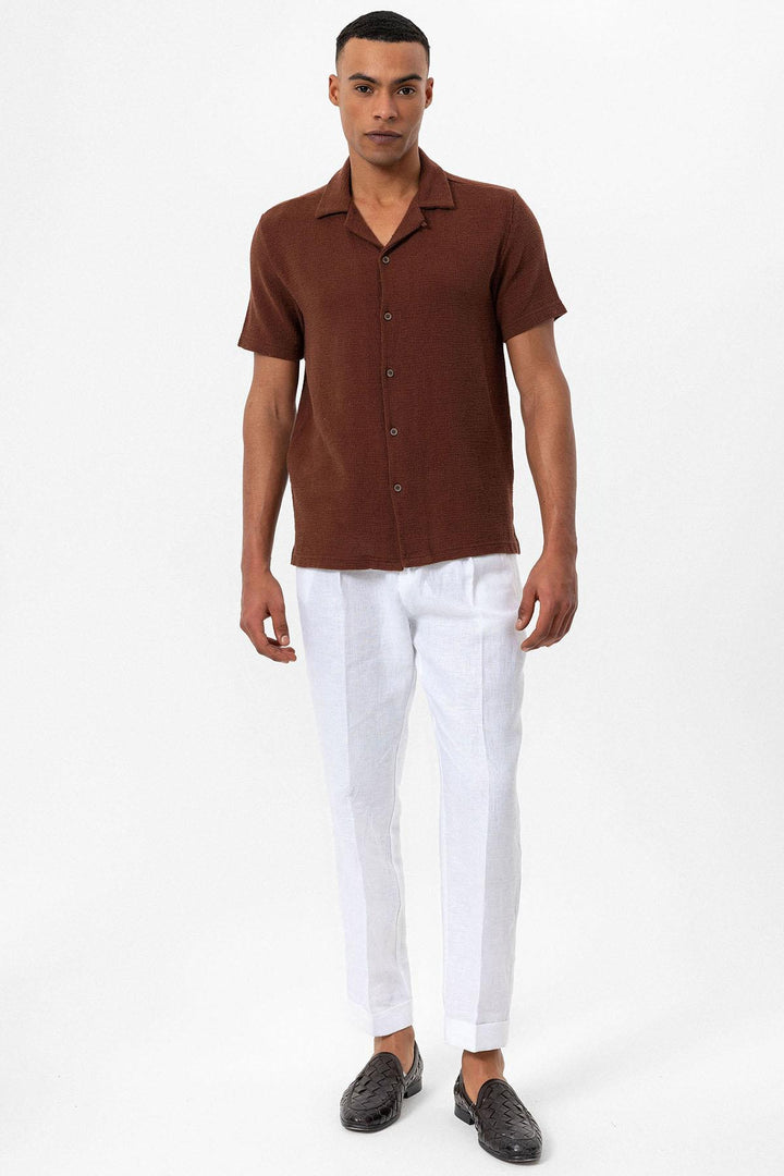 ANT Camp  Collar Knitted Textured Men's Shirt - Prato