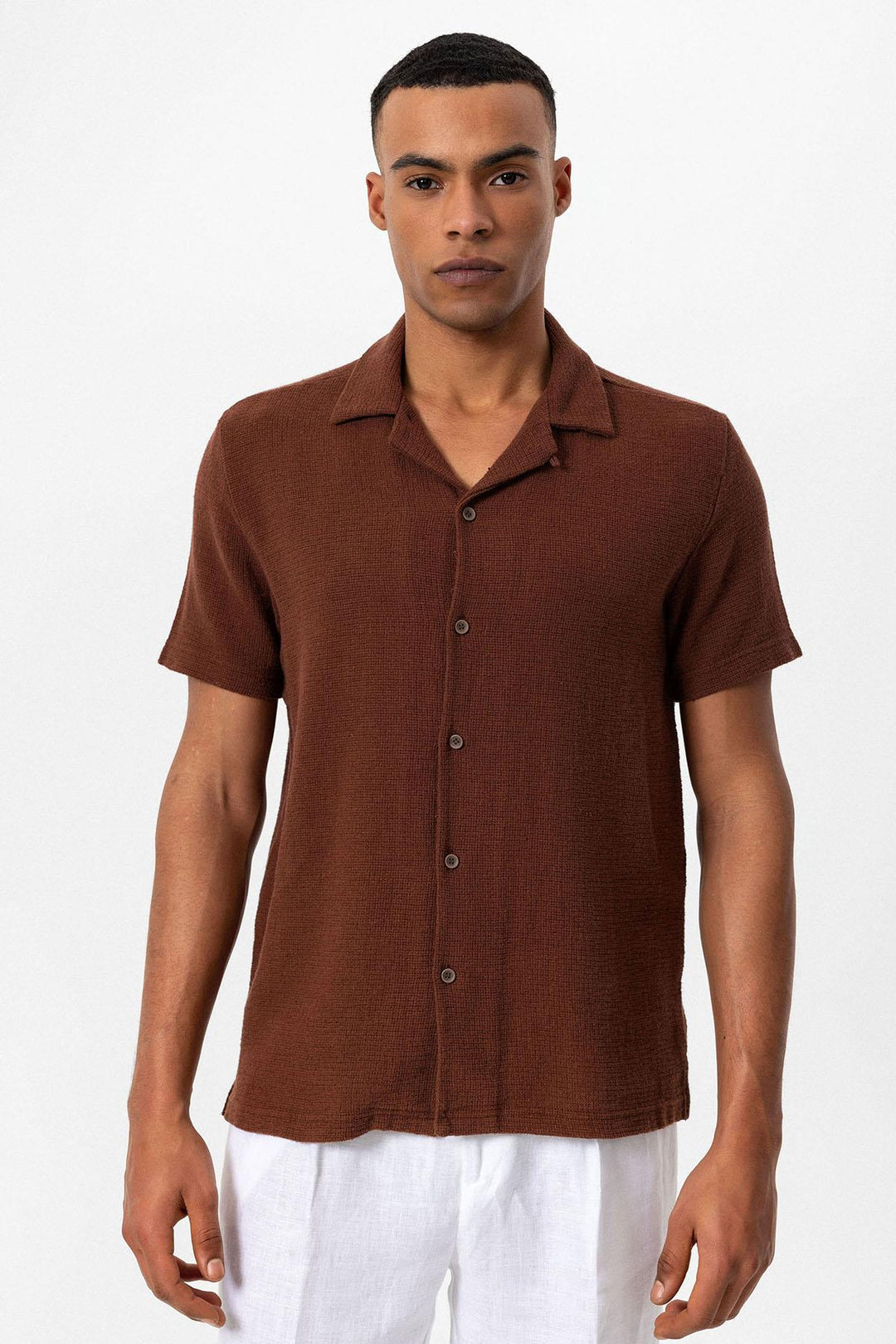 ANT Camp  Collar Knitted Textured Men's Shirt - Prato