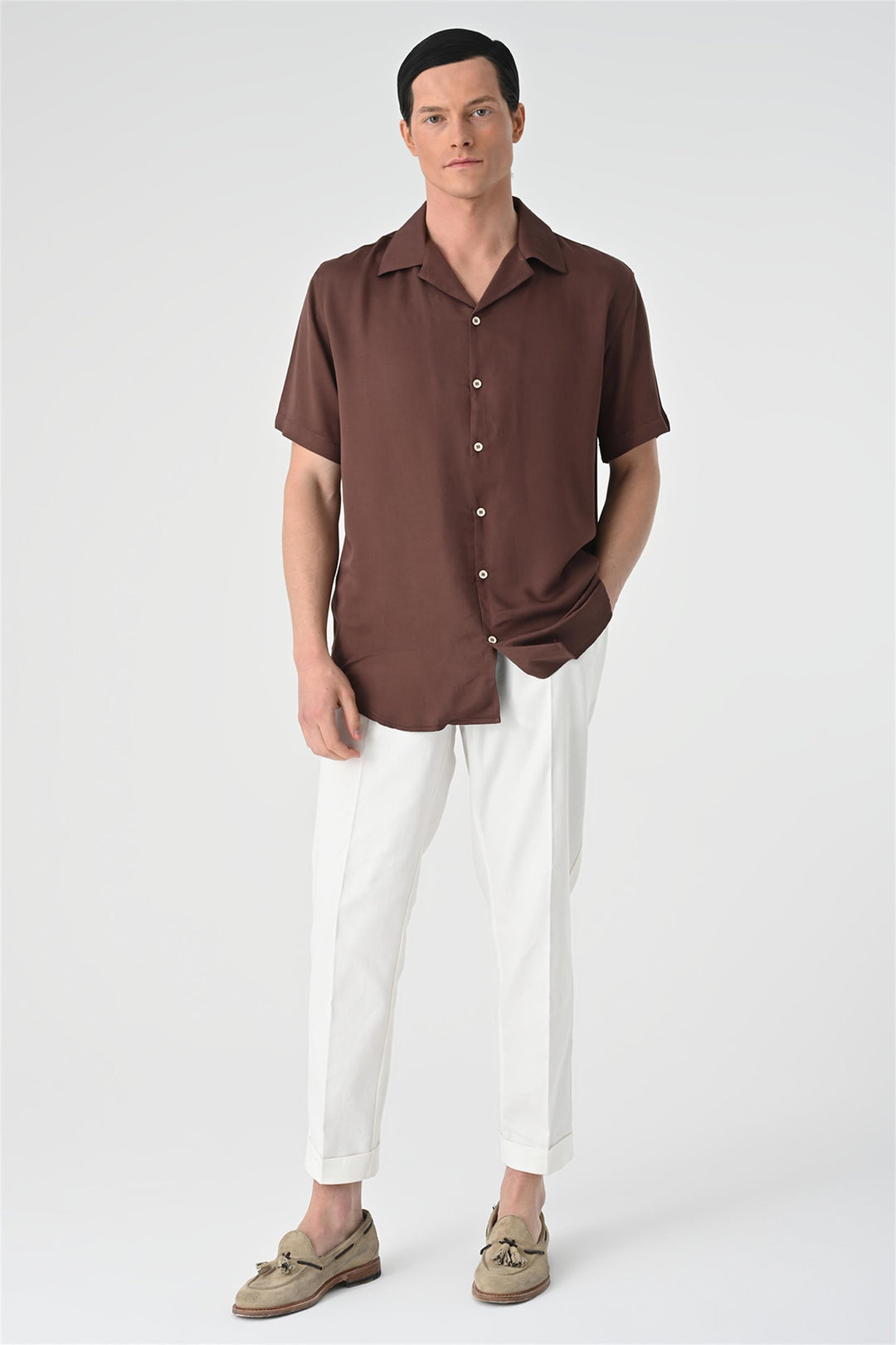 ANT Oversized Short Sleeve Men's Shirt with Applique Collar - Zhovti Vody