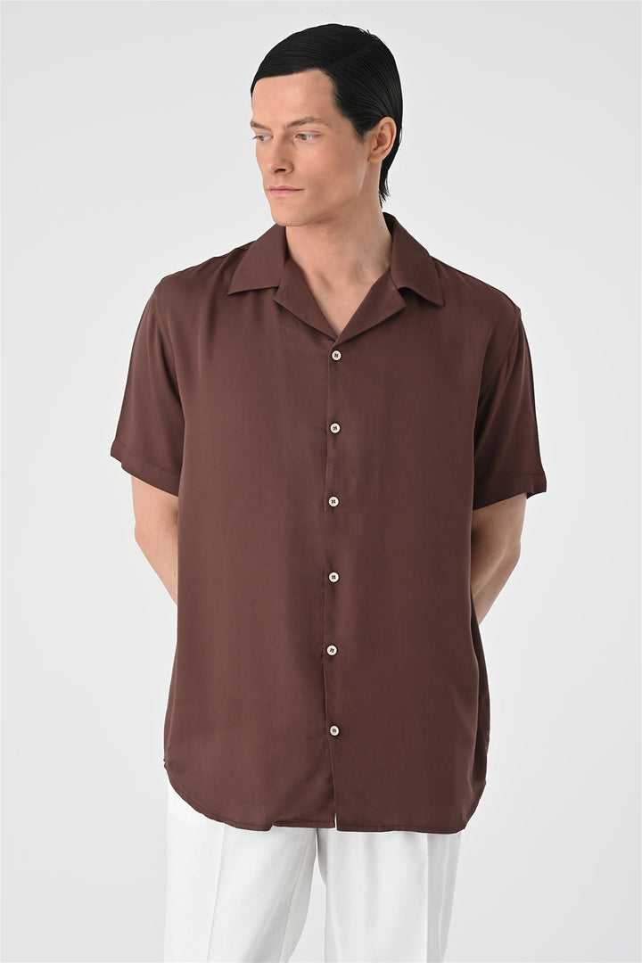 ANT Oversized Short Sleeve Men's Shirt with Applique Collar - Zhovti Vody