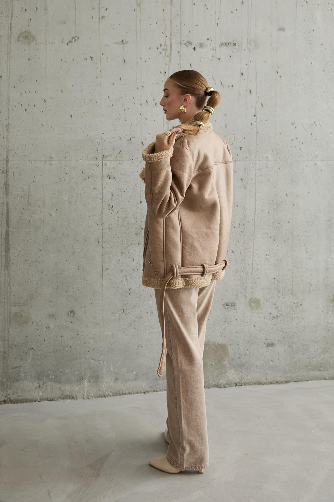 Els Epauttette Fur Veste - Beige - Ensenada