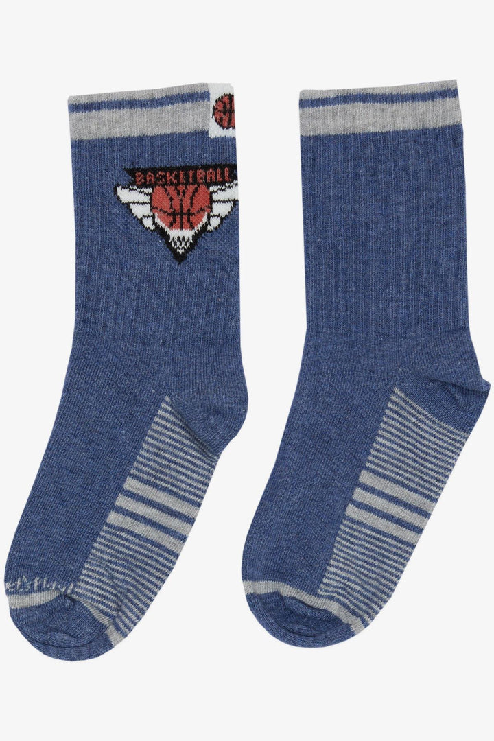 BRE Plus Boy Basketball Themed Socks for Boys 30 Years Old, Indigo - Querétaro