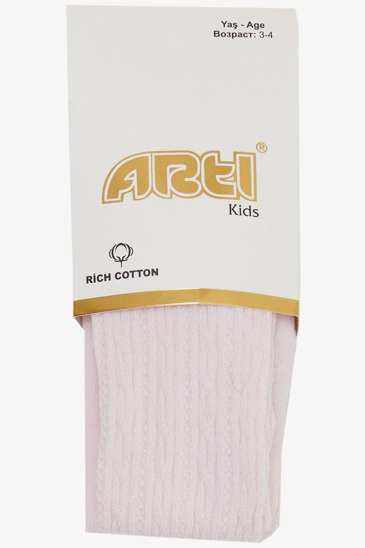 BRE Girls' Tights with Raised Pattern, 3-6 Years, Pink - Hurst