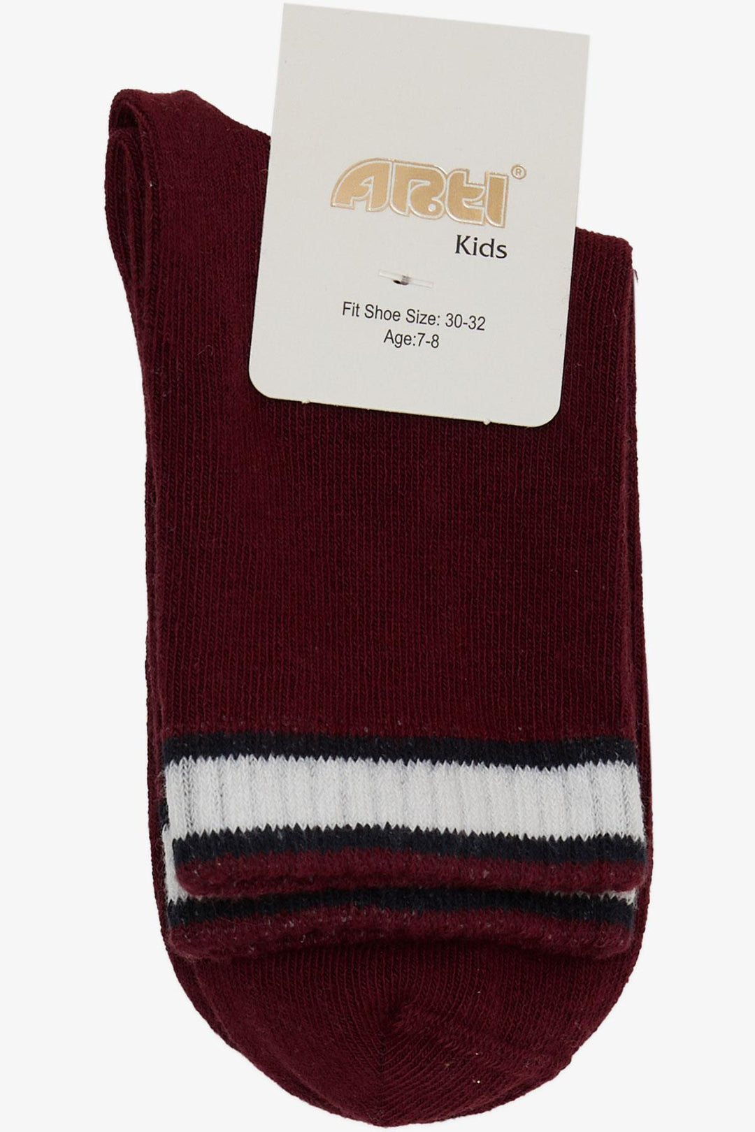 BRE Plus Girl Socks Striped 14 Years, Burgundy - Limbiate