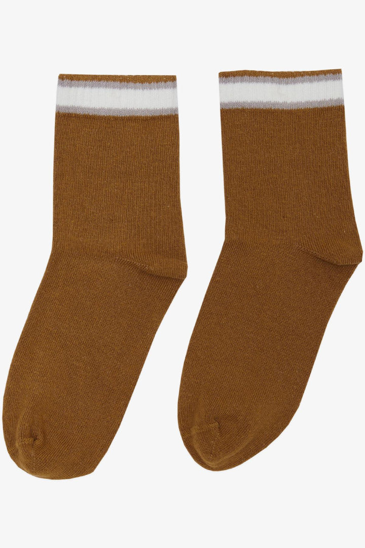 BRE Plus Girl Socks Striped 14 Years, Mustard Yellow - Bridgewater