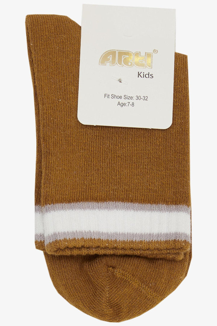 BRE Plus Girl Socks Striped 14 Years, Mustard Yellow - Bridgewater