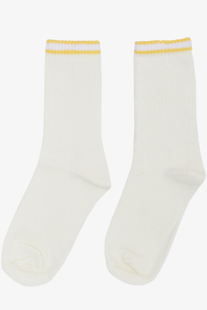 BRE Plus Girl Socks Striped 74 Years, Cream - Egg Harbor