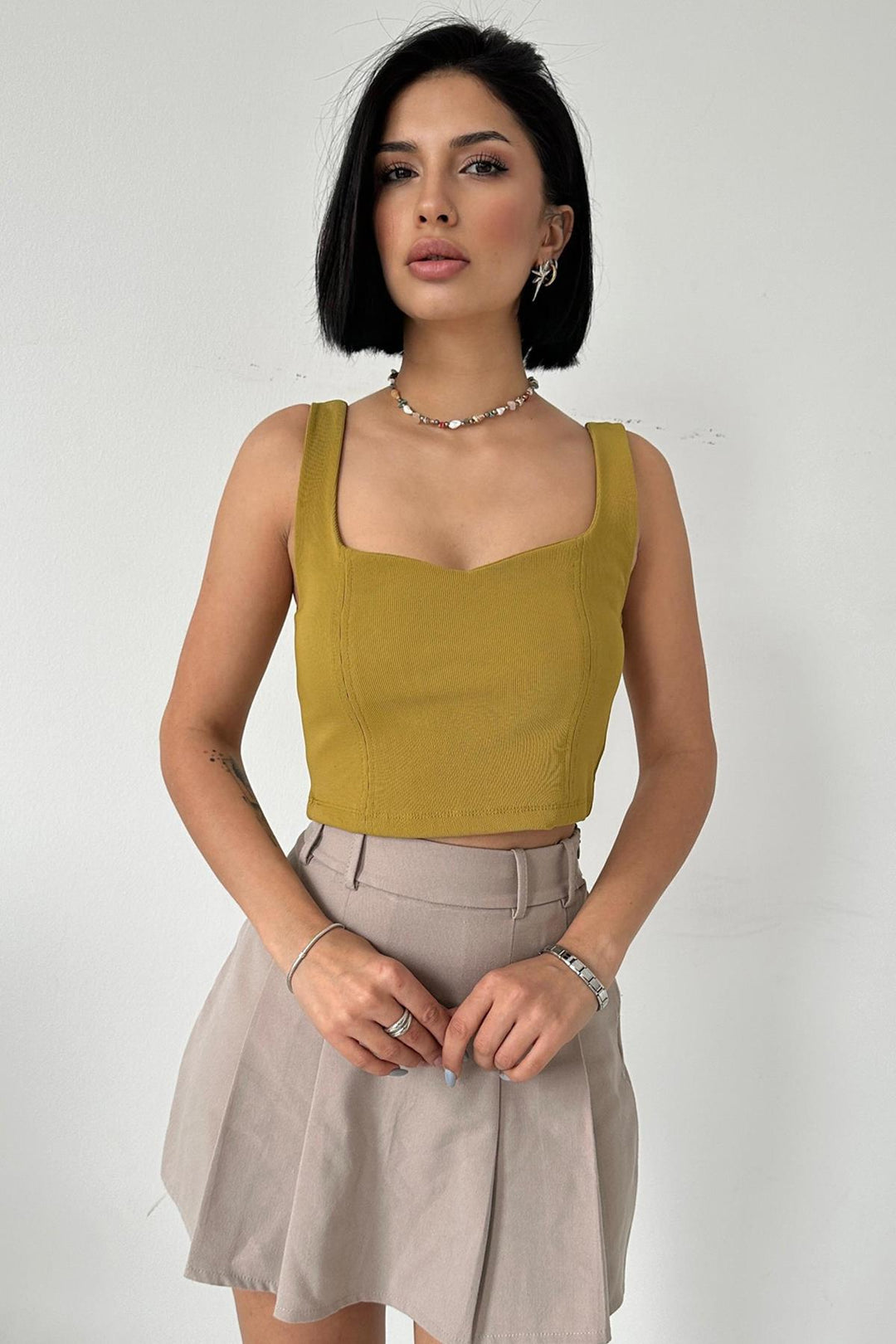 ELS Sleeveless Blouse - Olive Green - Jocotepec