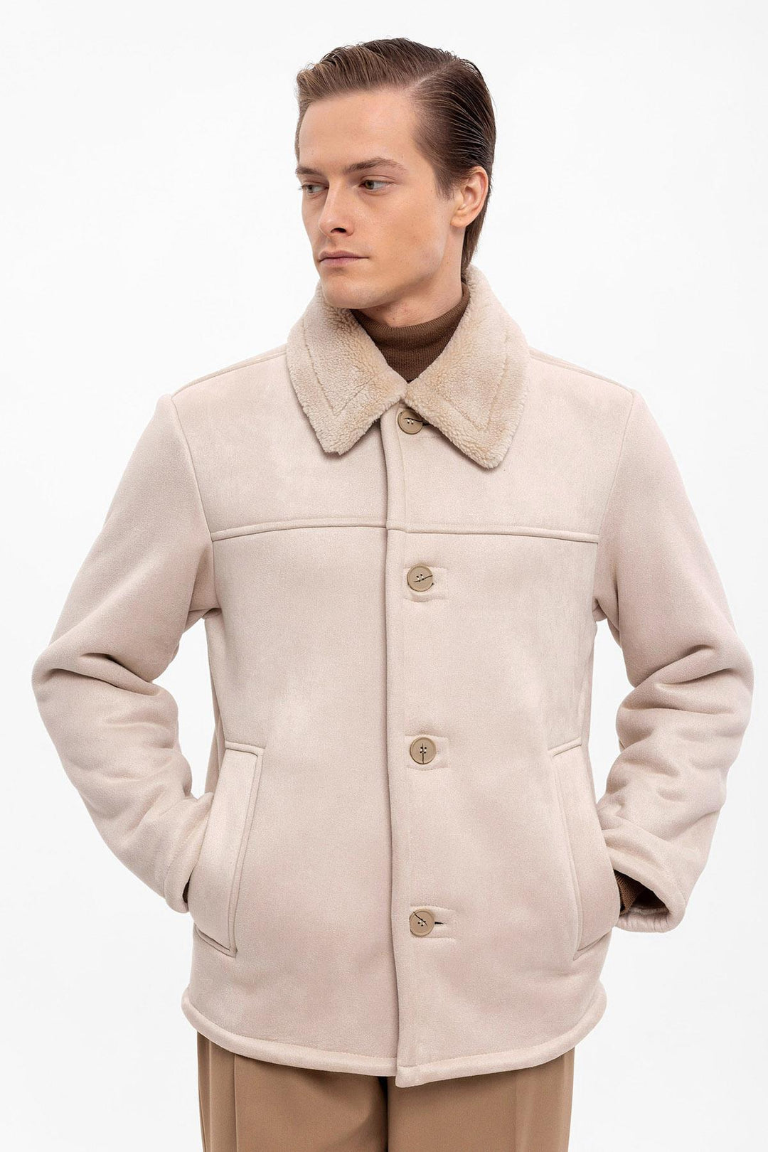 ANT Lining Detailed Suede Coat - Catanzaro