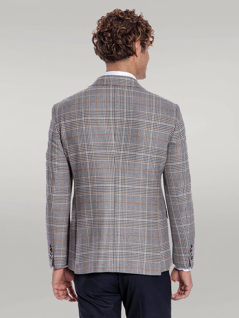 WSS Double Breasted Checked Anthracite Men Blazer  - Singen