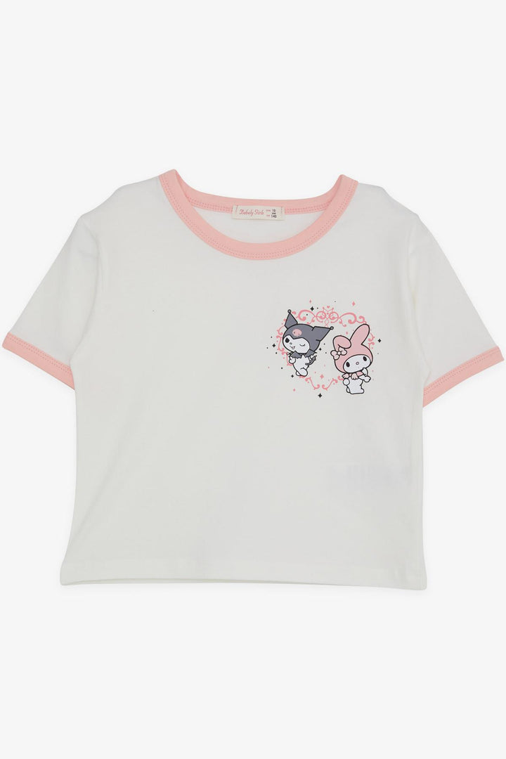 Bre Babely Girl Child Funt Fort Crop Cartoon Cartoon Cartoon Kuromi и My Melody Printed 96 лет, Ecru - Torrevieja