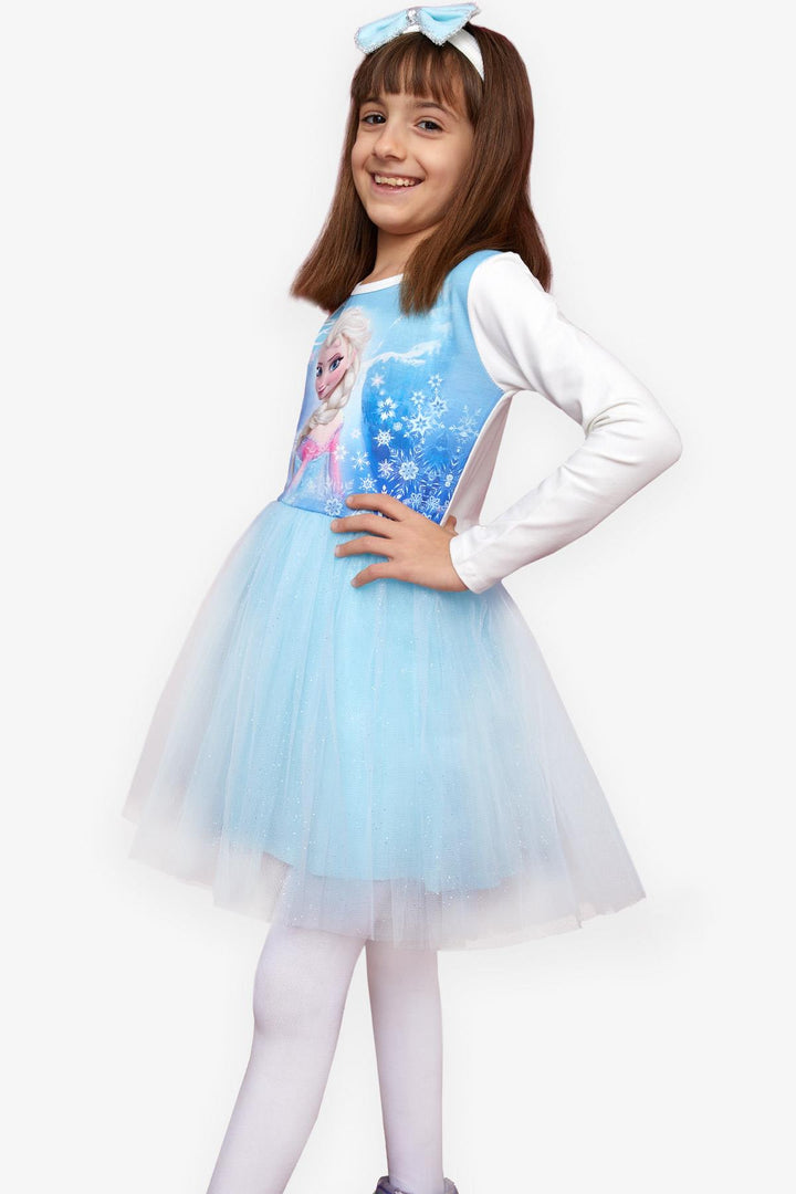 BRE Babely Girl Child Long Sleeve Dress Snow Queen Elsa 50 Years, Blue - Mixquiahuala de Juarez