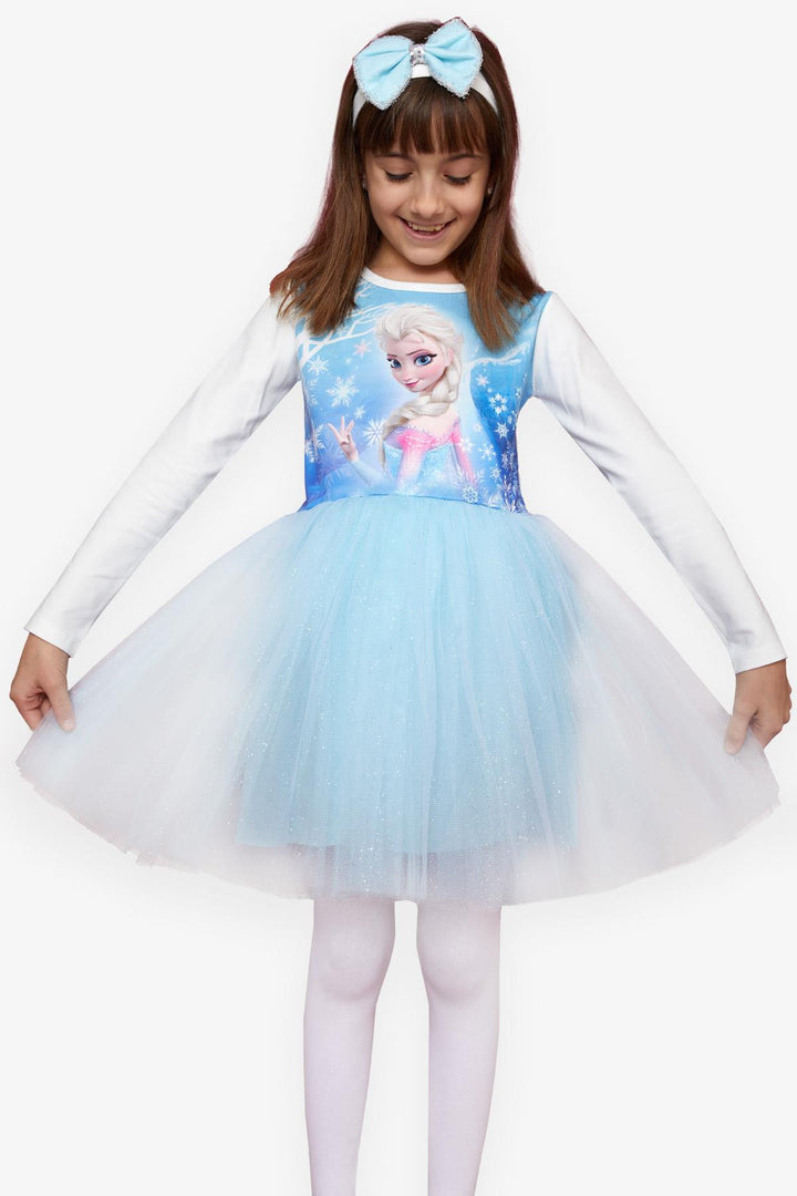 BRE Babely Girl Child Long Sleeve Dress Snow Queen Elsa 50 Years, Blue - Mixquiahuala de Juarez