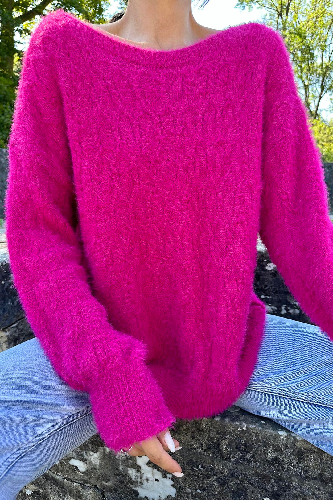 ELS Baklava Patterned Sweater - Fuchsia - Marinha Grande