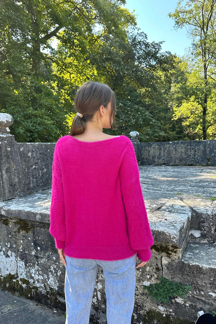 ELS Baklava Patterned Sweater - Fuchsia - Marinha Grande