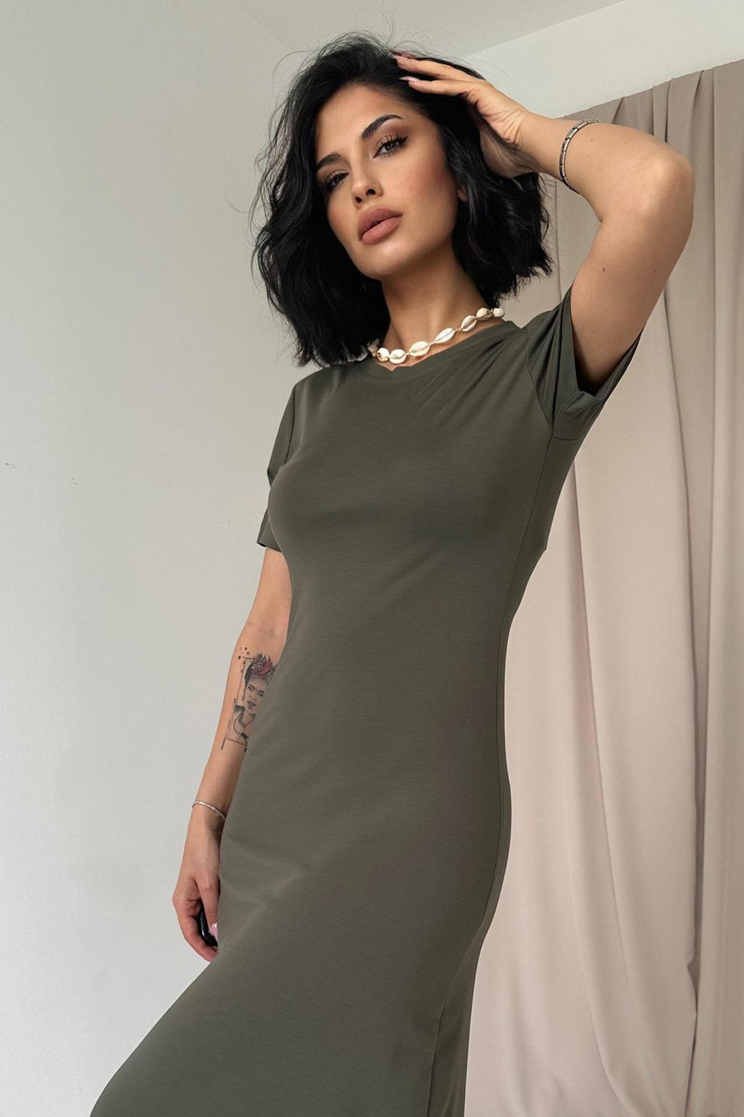 ELS Basic Dress - Khaki - Velletri