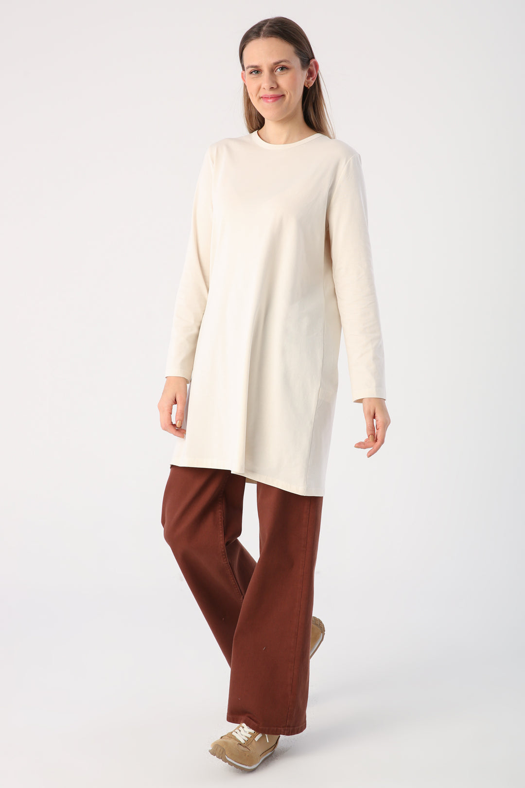 TLD Women Allday Ecru Supreme Sweat Tunic - Tours