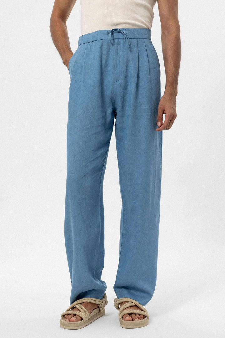 ANT Men's Linen Blend Baggy Pants with Waist Ties - Nocera Inferiore