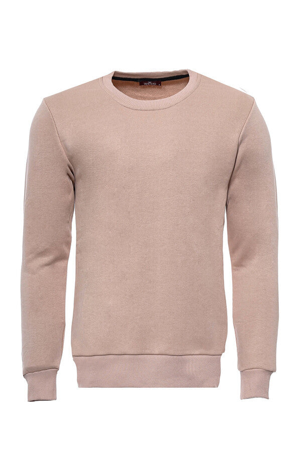 WSS Beige Plain Circle Neck Sweatshirt  - Singen