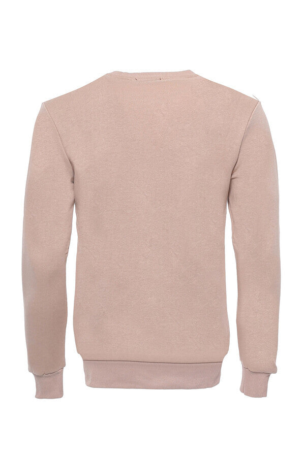 WSS Beige Plain Circle Neck Sweatshirt  - Singen