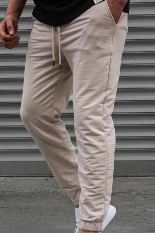 MDX Beige Basic Elastic Waist Men's Sweatpants 5494 - New Albany