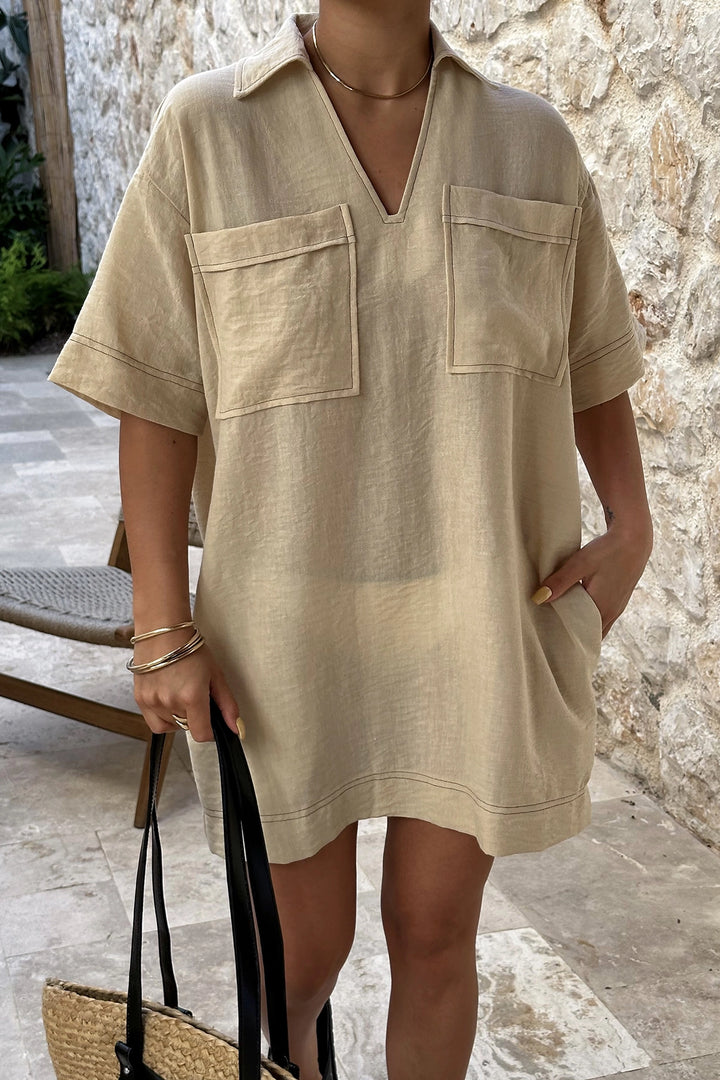 EYY Women Beige Tilda Linen Shirt Dress - Alphen aan den Rijn