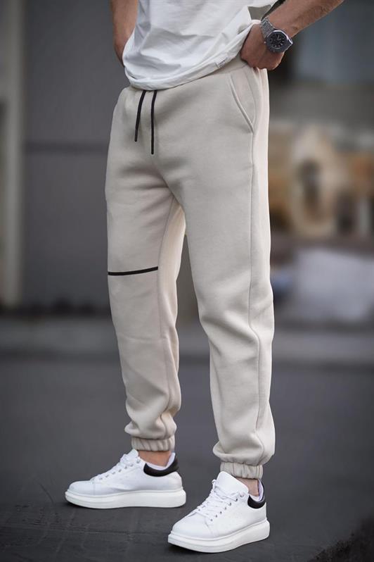 MDX Beige Pocket Detailed Men's Basic Sweatpants 6523 - Rovereto